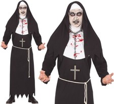 Herren Halloween Horror Nonne Kostüm Grusel Nonne Outfit Neu fg