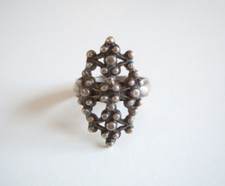 Vintage 925 Sterlingsilber Ring Modernist Struktur 7,2 g/Gr.56