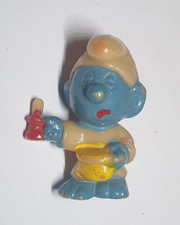 Schlümpfe 1981 Schlafmütze VARIANTE UNBMALTE AUGEN Peyo Schlumpf