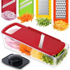 Gemüseschneider Mandoline Reibe Julienne Kartoffelschneider Rot