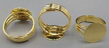 14mm Klebefläche Ringe verstellbar vergoldet Fingerring Rohlinge 1-30 Stk SB 150