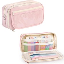 Großes Federmäppchen 4 Fächer Schule Arbeit Büro Schreibwaren Federmäppchen