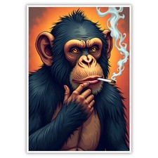 Affe Bild Humor A4 Kunstdruck