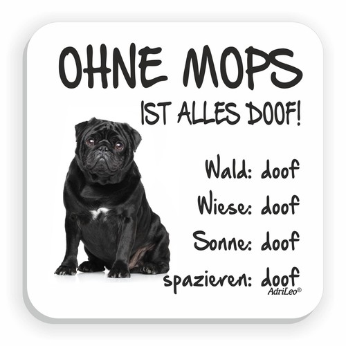 Kühlschrankmagnet ohne mops - "ohne,