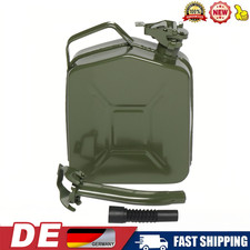 ﻿Neu 5 Liter Benzinkanister Diesel Kraftstoff Kanister Metall mit Ausgießer Grün