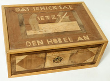 Schatulle Intarsien Holztruhe Holz Truhe Schreiner Zunft Hobel Einlegearbeiten
