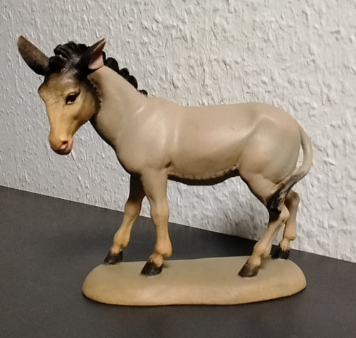 Holzfigur handgefertigt esel - holzfigur,