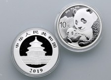2x Silbermünze CHINA PANDA je 30g Jahrgang 2019 original gekapselt