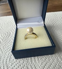 585er Perlen Diamant Ring