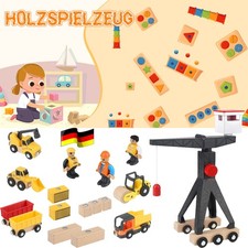 Baustellenfahrzeuge Kinder Kran Spielzeug Holzspielzeug Baustelle Geschenk Junge