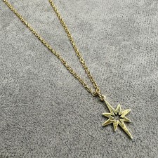 Halskette gold Anhänger Stern Kompass 45cm glänzend Damen Schmuck Geschenk