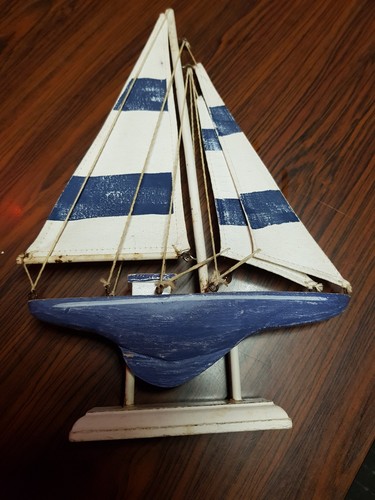 Segelschiff blau weiss - , blau/weiss