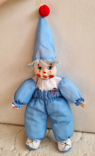 Clown Harlekin Ballonseide Puppe - kann Daumen lutschen - 47 cm - 80er Jahre