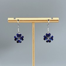 Kleeblatt Ohrringe mit Swarovski® Kristall Majestic Blue Damen Geschenk Neu