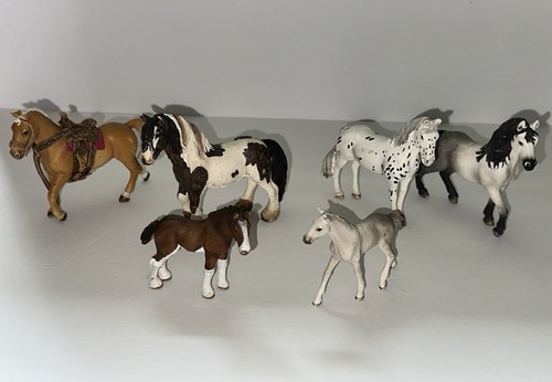 Schleich stallion and foal - and,