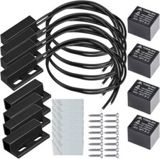 4er Set Magnetischer Reedschalter NC Verkabelt Montiert Kontaktschalter Schwarz