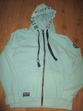 schöne Herren Sweat- Outdoor- Jacke mit Kapuze CAMP DAVID Gr. XL in türkis TOP