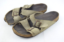 Birkenstock Arizona Beige Leder EU 44 Herren Sandalen Hausschuh stark gebraucht