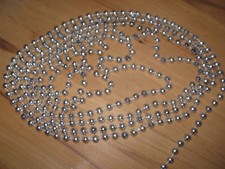 ADVENT & WEIHNACHTEN- PERLEN- GLITZER- KUGEL- GIRLANDE- SILBER- 3 METER