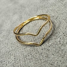 Ring vergoldet Doppelwelle Design Größe 50 Damen Schmuck modern