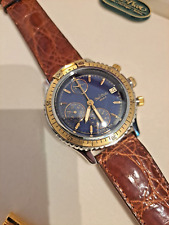 Paul Picot U-Boot Automatik Chrono Lemania 5100 Stahl/18Kt blaues Zifferblatt