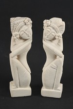 N92C38- Paar Asiatika Sandstein Skulpturen