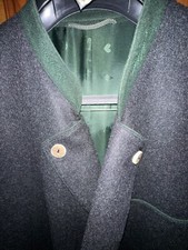 Trachtenjanker 54 Lodenfrey anthrazit/grün neu  Wolle/Kashmir Jackett Alpenstil