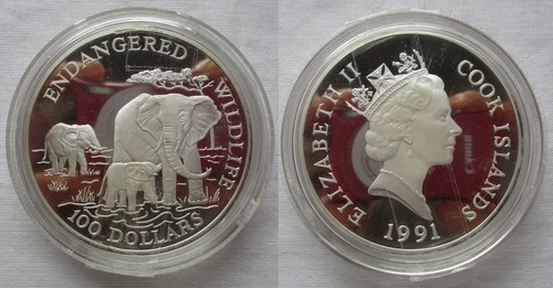 100 dollar silbermünze cook - 100,
