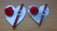 Hochzeitsanstecker, Gästeanstecker Herz rot, weinrot & versch. andere Farben