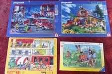 4 Rahmenpuzzle - Playmobil, Baustelle, Maulwurf, gut erhalten