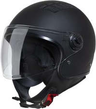 VINZ Como Jethelm schwarz gr.S 55-56cm ECE 22.06 Visier Rollerhelm Mopedhelm