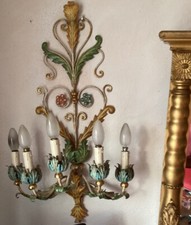 5 flammige Florentiner Wandlampe, sehr gepflegt. Tolle Präsenz!