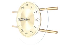 AMS Wanduhr Gold Metall Glas Elegant Modern Design Ø27cm Höhe 36cm