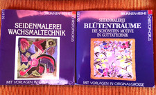 2 Seidenmalerei Hefte, Blütenträume + Wachsmaltechnik ,Vorlagen komplett