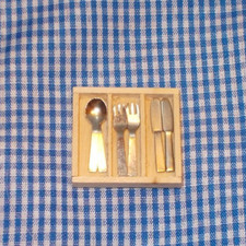 Holz Besteckkasten + MINIATUR