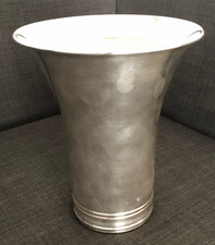 Gunther Lambert Vase silber Höhe 24,5 cm, Durchmesser  20 cm mit Innenvase Glas