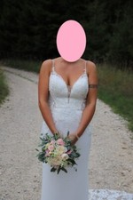 Brautkleid Modeca Onyx Ivory/Nude Fit and Flare Gr. 40