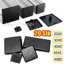 20x Abdeckkappe Aluprofil Profil 30x30mm/ 40x40mm/ 45x45mm Schutzkappe Endkappe