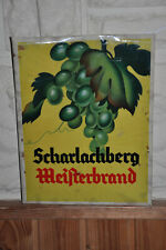 Altes Reklameschild/Imoglas 30er J.,Scharlachberg Meisterbrand,Kornwestheim,Orig