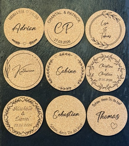 Kork bierdeckel personalisiert - bierdeckel,
