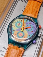 ?? SWATCH CHRONO SOUND Ref. SCL102 – Bunter Neo-Vintage Klassiker in Box (NOS)
