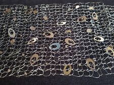 Tischband Tischdeko Girlande Netz Fasching Deko Glitzer 100 x 19cm silber NEU