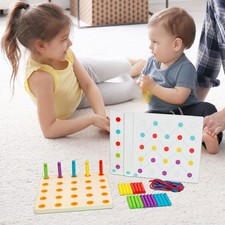 Holz Fädelspielzeug Montessori Vorschule pädagogisch für Spiele Auto Kleinkinder