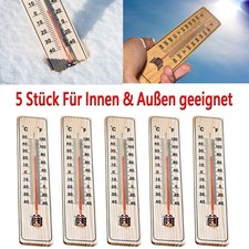 5 Stück analog Außen Innen Thermometer HOLZ Holzthermometer Gartenthermometer