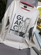 ***MONARI***WUNDERSCHÖNES LANGARMSHIRT+PRINT, GLITZERSTEINCHEN+Gr. 42 (44)