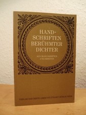 Handschriften berühmter Dichter. Aus Manuskripten und Briefen Scheffler, Walter 