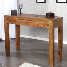 Massiver Sekretär MAKASSAR 100cm Konsolentisch Sheesham stone finish Konsole