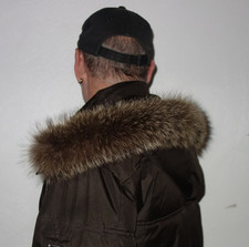 Waschbär Pelz Kapuze Kragen