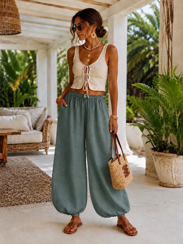 Leinenhose damen haremshose - leinenhose,