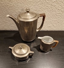 ART – DÉCO  KAFFEE - / TEE – SERVICE  WMF  3 - TEILIG  METALL  VERSILBERT